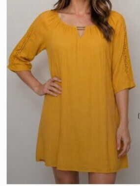 Indigo Rose Yellow Mini Dress Size Small